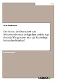 Der Schutz des Benutzers von Mehrwertdiensten de lege lata und de lege ferenda. Wie gestaltet sich die Rechtslage bei Auslandsdialern?