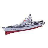 Lommer Ferngesteuertes Kriegsschiff, 58cm 1:250 XXL RC Ferngesteuertes Schlachtschiff 4CH 6KM/h Schiff Spielzeug für Kinder und Erw