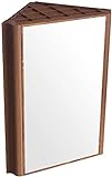 Bathroom mirror cabinet Eckspiegel Schrank Dreieck Einfache Kleinwohnung Wandmontiertes Badezimmer Edelstahl Spiegelkastenregal Speichert Platz für die Lagerung und langlebig (Color : Wood Color)