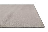 Wollteppich handgewebt - wertvoller, nachhaltiger, Teppich bestens geeignet fürs Wohnzimmer, Schlafzimmer und Kinderzimmer, Handwebteppich aus Schurwolle - Perpignan - 80 x 150 cm, Grau Beig