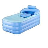 Sfeomi Aufblasbare Badewanne Plastik faltbar klappbar Faltbares Schlauchboot Pool Dicke Warme Spa-Badewanne Erwachsene PVC Plastikl mit Nackenkissen und Luftpumpe Kinder Aufblasbares Beck