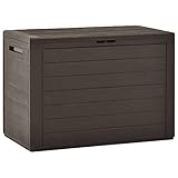 HechoVinen Gartenschrank Geräteschuppen, Werkzeugaufbewahrungsbox aus Polypropylen, Fassungsvermögen 190 Liter, Abschließbar, Geeignet für den Innen- und Außenbereich, Braun 78 x 44 x 55