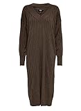ONLY Womens Onlnew Tessa L/S Midi V-Neck KNT Long Dresses, Chestnut, M