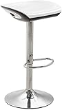 Suge Bar Stühle Frühstück Speisen Hocker Pub Barhocker Chrom Fußrasten Küche Barhocker - Verstellbare Barhocker Rotating Aufzug Hoch Pole Hocker Frühstück Stuhl Hohen Hocker (Color : White)