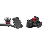 KLICKfix Unisex – Erwachsene Quad Mini Phonepad, schwarz, Einheitsgröße & Zubehör Caddy Adapter Lenkeradapter, Schwarz, One S