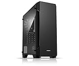 Zalman S3 PC Midi Tower ATX Gehäuse mit Lüfter, Gaming Gehäuse ATX Tower, PC Gehäuse Durchsichtig mit getönten Seitenteil aus Acrylglas, Schw