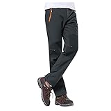 Zilosconcy Herren Wanderhose Thermo wasserdichte Outdoorhose Winddichte Lange Softshellhose Winter Gefüttert Skihose Snowboardhose Trekkinghose Warmhose W