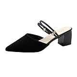 Celucke Pumps Damen in Klassischer Spitzer Form High Heels Slingpumps Sandaletten mit Blockabsatz Elegante Damenschuhe Geschlossen Sommerschuhe Absatzschuhe Freizeit 40 EU