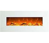 GLOW FIRE Venus Elektrokamin mit Heizung, Wandkamin mit LED | Künstliches Feuer mit zuschaltbarem Heizlüfter: 750/1500 W | Fernbedienung, 126 cm, Weiß