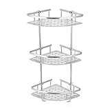 DTKJ Badezimmer Regal Badezimmer Ecke Duschstelle, 2/3 Ebenen Space Aluminium Badezimmerregal Zubehör Set Wechselrahmen Duschregal (Color : 3 Tier)
