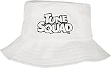 Mister Tee Space Jam Unisex Bucket Hat Tune Squad Fischerhut Weiß mit Logo Stick in Schwarz, Einheitsgröße One S