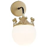 jijunpinpai Leichte Luxus Nordic Crown Wandleuchte, Kreative Schlafzimmer Kinderzimmer Wohnzimmer Dekorative Beleuchtung, E27 Einkopf Glaskugel W