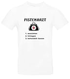BlingelingShirts Shirt Herren Pistenarzt Kostüm Shirt Karneval Doctor Apres Ski, Weiss, Gr. XXXXL