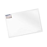 Schreibunterlage transparent groß OFFICE POINT | große klare Schreibtischunterlage mit glatter Oberfläche für Büro und Arbeitsplatz | abwischbar | rutschfest | glasklar | 50 x 70