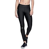 Under Armour Damen HeatGear Armour atmungsaktive, superleichte Sport Leggings mit Kompressionspassform, Schwarz (Black/Black/Metallic Silver 001), XS