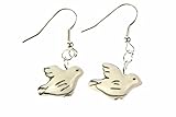 Miniblings Tauben Ohrringe Taubenohrringe Brieftauben Vogel Porzellan Post weiß - Handmade Modeschmuck I Ohrhänger Ohrschmuck versilb
