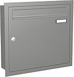 Briefkastenanlage Unterputz mit eckiger Verkleidung Modell U1 Farbe RAL 9007 Graualuminium, Größe mit 1 Briefk
