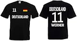 Deutschland Werner Herren T-Shirt EM 2020 Trikot Look Style Shirt Schwarz XXL