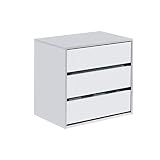 Habitdesign ARC6030 - Bogen Kommode mit drei Schubladen in matt weiß, Maße: 60 cm (Breite) x 57 cm (Höhe) x 44 cm (Tiefe)