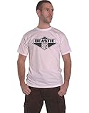 The Beastie Boys T Shirt Schwarz and Weiß Band Logo Nue offiziell Herren Weiß