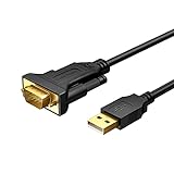 CableCreation USB auf RS232 Adapter mit Prolific PL2303 Chipsatz, 1M vergoldetes USB 2.0 zu RS232 DB9 Serial Konverter Kabel Kompatibel mit Windows 10/8.1/8/7, Vista, XP, Linux und Mac OS, Schw