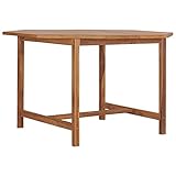 Gartentisch Beistelltisch Outdoor Couchtisch moderner minimalistischer Tisch für Balkon Gartenterrasse 120x120x75 cm Teakholz M