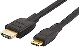 Amazon Basics HL-007343 Hochgeschwindigkeits-HDMI-Kabel, 'Hochgeschwindigkeits-Mini-HDMI (C-Typ) auf HDMI (A-Typ) -Kabel' , HDMI-Standard 2.0 - 3,04 meter,Schw