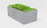 Hochbeet Gemüsekiste schmal und hoch aus Beton in Holzoptik für den Garten - Gemüsegarten langlebig widerstandsfähig mit offenem Boden in verschiedenen Größen (Rohbeton)