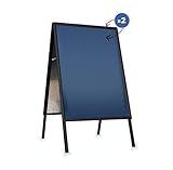 DWA Aufsteller DIN A1, DIN A2, Kundenstopper, Aluminium, Metallrückwand, Werbeaufsteller, Plakatständer, beidseitg mit Schutzfolien und Klapp