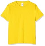 Fruit of the Loom Jungen T-Shirt Value T, Gelb (Sunflower),9-11 Jahre (Herstellergröße:32)