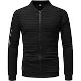 Segindy Herrenjacke Mode Reine Farbe Einfach Täglich Langarm Bequem Persönlichkeit Trend Allgleiches Freizeitjacke Mit Reißverschluss L
