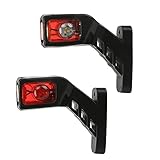Nrkin 2X LED Begrenzungsleuchte Seitenleuchte 12V-24V Positionsleuchte Dreiseitiges Markierungslicht Auto LKW PKW KFZ Lampe Leuchte Licht Weiß Rot Orang