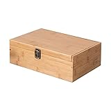 bxwjg Aufbewahrungsbox Mit Deckel, Natürliche Bambus Holzkiste Zum Basteln, Holzbox Aus Strapazierfähigem Holz, Für Die Aufbewahrung Im Home Office (Size : 29.5 * 19.5 * 10cm)