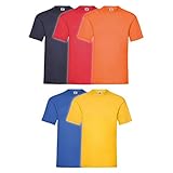 Fruit of the Loom 5er Pack T-Shirts Screen Star Full Cut Farbset I,XXL