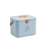 PhyoexiHom Hausapotheke box Aufbewahrungsboxen medikamentenbox aufbewahrung Tragbare Aufbewahrung Großer Medizinbox mit Tragegriff Household Aufbewahrungskoffer hellblau, 32 x 25 x 26