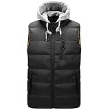 KXZD Herren Weste Steppweste Outdoor Weste Ärmellose Jacke Herrenweste Outdoor Funktionsweste Daunenweste Outdoor Weste Winterweste Übergangsjacke Warm Gefüttert Komfortable All-Match-W