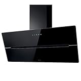 Dunstabzugshaube Elica WISE BL/A90, 90 cm, Glas schwarz, mit Touch-Control, LED, 4 S
