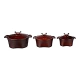 genialo Thermoschüssel-Set, 6-teilig, Isolierschüsseln mit Deckel, Essen warmhalten, Edelstahl/Kunststoff, Holzoptik
