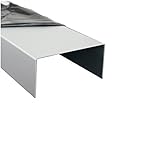 2000mm Aluminium U-Profil 20x40x20mm Kantenprofil aus 1 mm Aluminium silber natur eloxiert Abdeckp