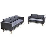 Schlafcouch, Couch, Couchgarnitur, Sofagarnitur, Sofa, Bettsofa, Schlafsofa, Wohnmöbel Büromöbel Garnitur, Polstersofa mit Schlaffunktion, Set 2-Sitzer und 3-Sitzer Stoff Dunkelg