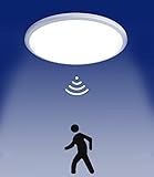 Deckenleuchte LED mit Radar Bewegungsmelder Innen 36W 6000K, IP54 wasserdicht und insektendicht staubdicht Balkon Flur Gang Küchenleuchte 5CM Ultradünne Drei-Proof-Deckenleuchte φ40cm/36W)