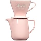 Melitta Porzellan Pour-Over Karaffe Set mit Kegelbrauer und 20oz Karaffe, Pastell Pink