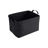 LITLANDSTAR Felt Storage Basket, faltbar Filz aufbewahrungsbox für Regal,Wäsche,Schrank,Spielzeug oder Toilettenpapier, 33 * 20 * 23cm,schw