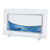 Marvellous Dynamisches Sandbild, dreidimensionales bewegtes Sandkunstbild Desktop Sandkunst Malerei Dekoration Ornament (11,8 x 6,9 Zoll)(Blau)