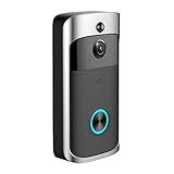 Clenp Türklingel mit Kamera Kabellose Video 720P WLAN Video türklingel mit Bewegungserkennung/Warnmeldung/Nachtsicht/IR-Sensor/2-Wege Audio, IP64 Wasserdicht, Kostenloser Cloud-Sp