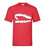 Gebiss Zähne Männer T-Shirt Rot 3XL