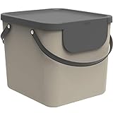 Rotho Albula Mülltrennungssystem 40l für die Küche, Kunststoff (PP) BPA-frei, cappuccino/anthrazit, 40l (40.0 x 35.8 x 34.0 cm)