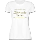 Küche - N°1 Küchenfee - Größte Glück für eine Frau - L - Weiß - Spruch - L191 - Tailliertes Tshirt für Damen und Frauen T-S