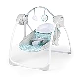 Ity Ingenuity, Swingity Swing, Goij, zusammenklappbare und tragbare Babyschaukel mit 6 Schaukelgeschwingkeiten, 2 Spielzeugen, 5-Punkt-Gurt und Trageg