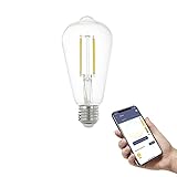 EGLO connect.Z Smart-Home LED Leuchtmittel E27, ST64, ZigBee, App und Sprachsteuerung, dimmbar, warmweiß, 806 Lumen, 6 Watt, Vintage-Glühbirne k